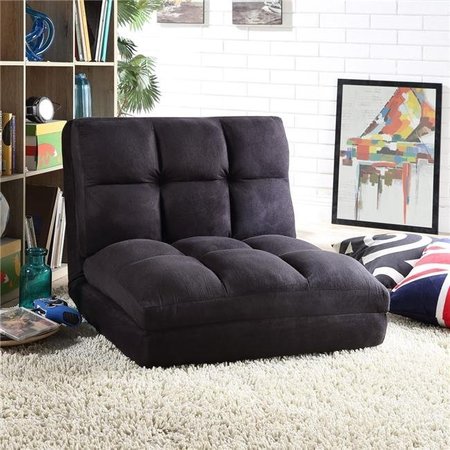 POSH LIVING Microsuede Modern Flip Chair foam filling & steel tube frame - Black FC40-09BK-UE